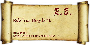 Róna Bogát névjegykártya